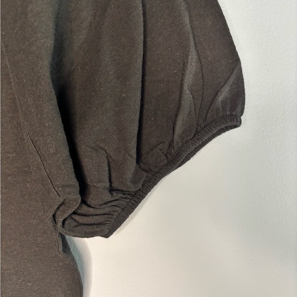 NEW Aerie Woman’s Scoop Neck Cropped Casual Shirt Black Top Size XS - Picture 5 of 6